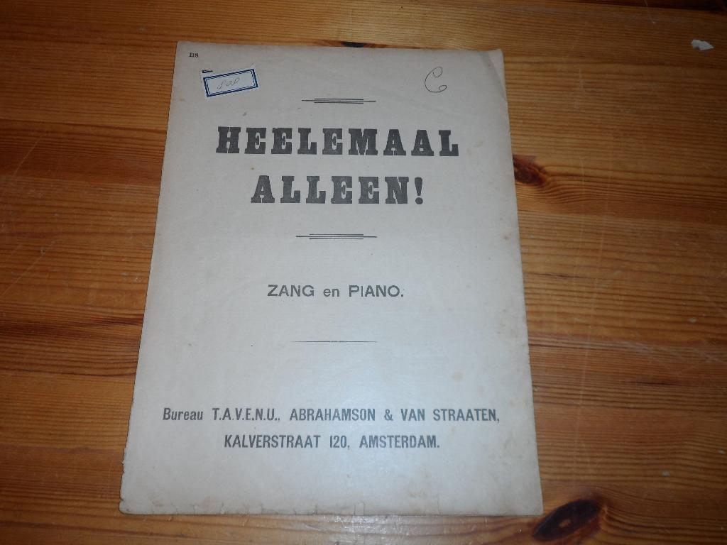 Heelemaal alleen - komische coupletten, Zang, Gebruikt, Ophalen of Verzenden, Artiest of Componist