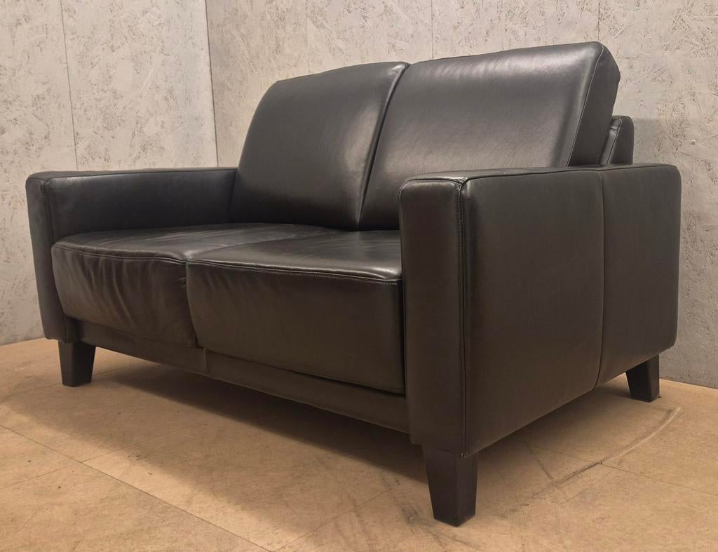 Luxe Montèl 2-zits bank van echt leer – strak & comfortabel, Ophalen, Gebruikt, Modern Design, 150 tot 200 cm