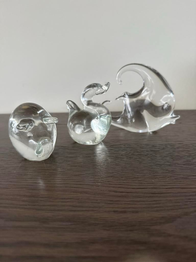 Glazen vis, eend en varken., Ophalen of Verzenden, Zo goed als nieuw, Dier