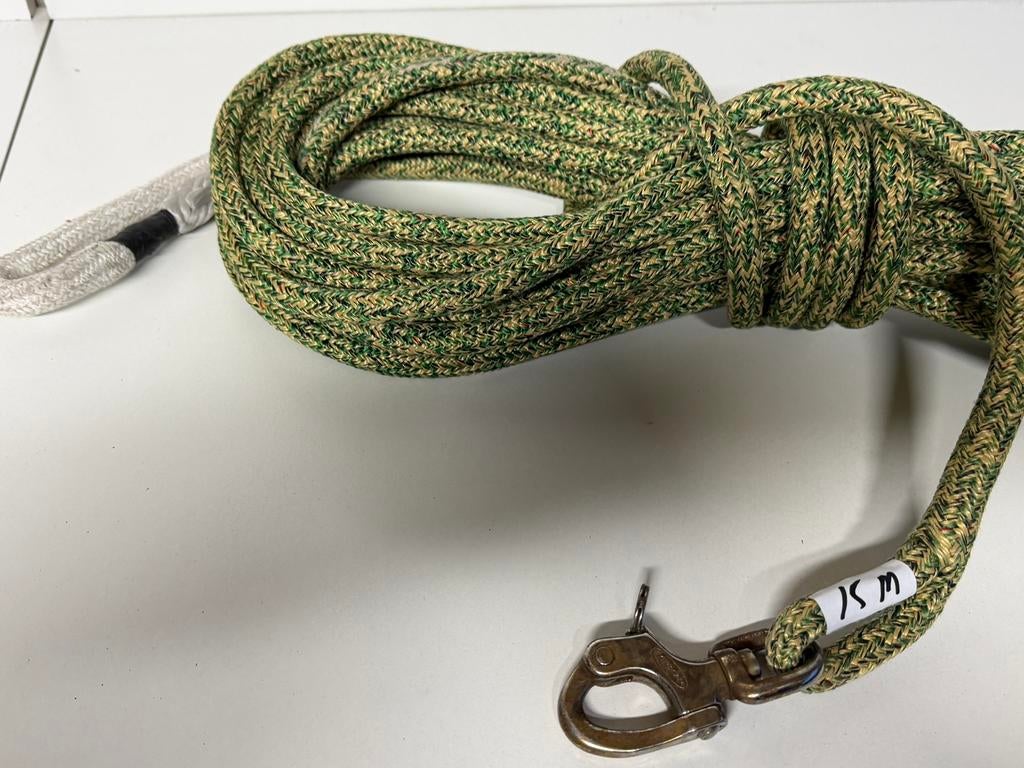15 meter Dyneema lijn 14 mm met Ronstan sluiting, Ophalen of Verzenden, Gebruikt, Lijn of Blok
