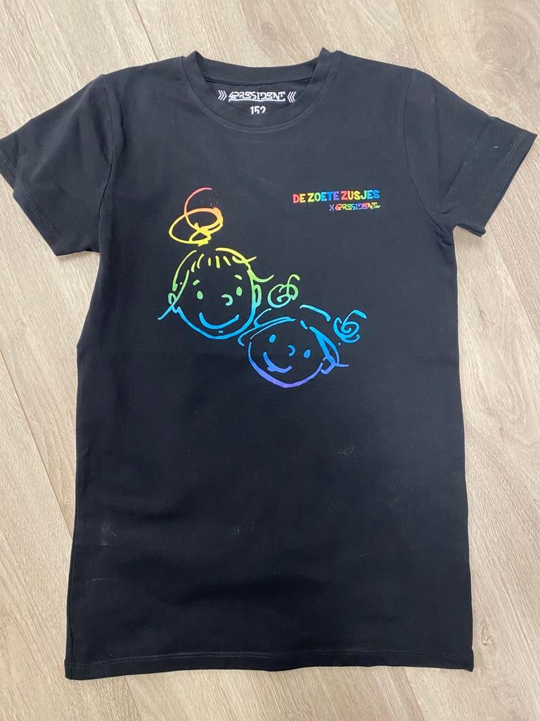 Zwart t-shirt van de ZOETE ZUSJES maat 152, Kinderen en Baby's, Ophalen of Verzenden, Zo goed als nieuw, Meisje, Shirt of Longsleeve