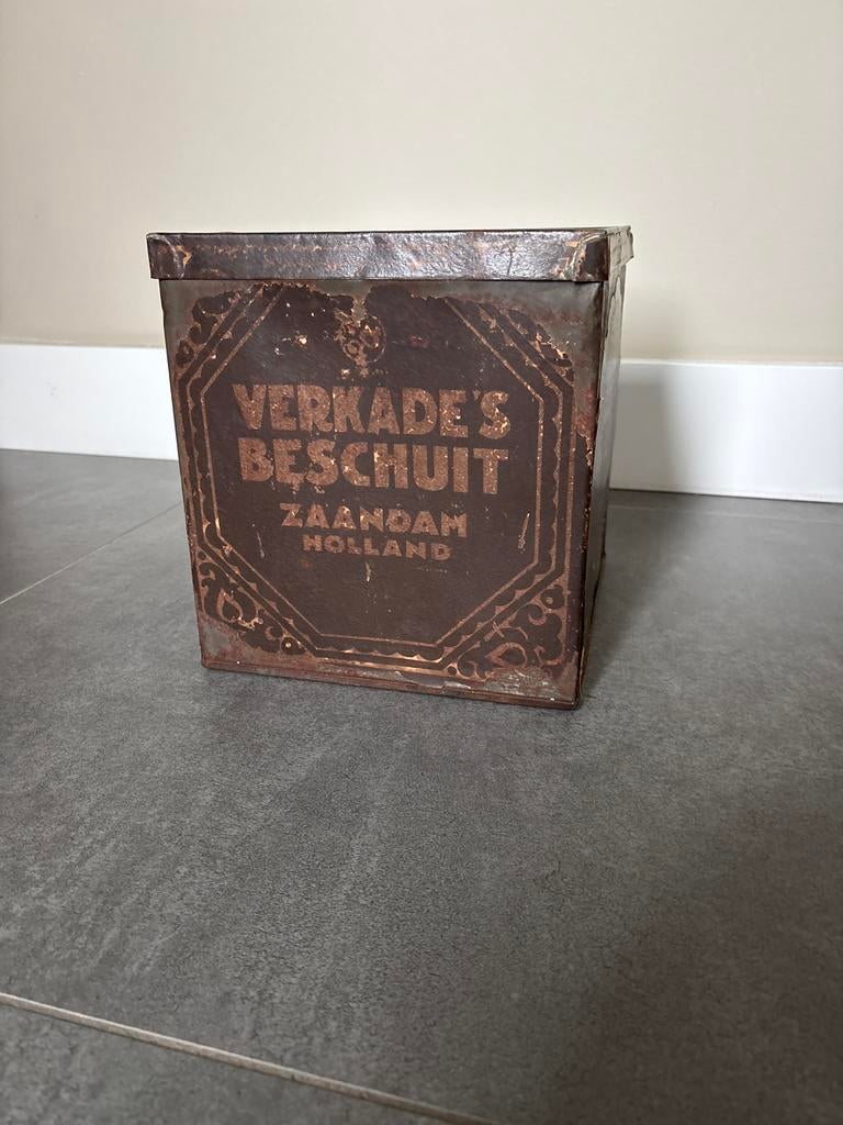 Antieke Verkade Beschuitbus - Vintage Blik, Ophalen