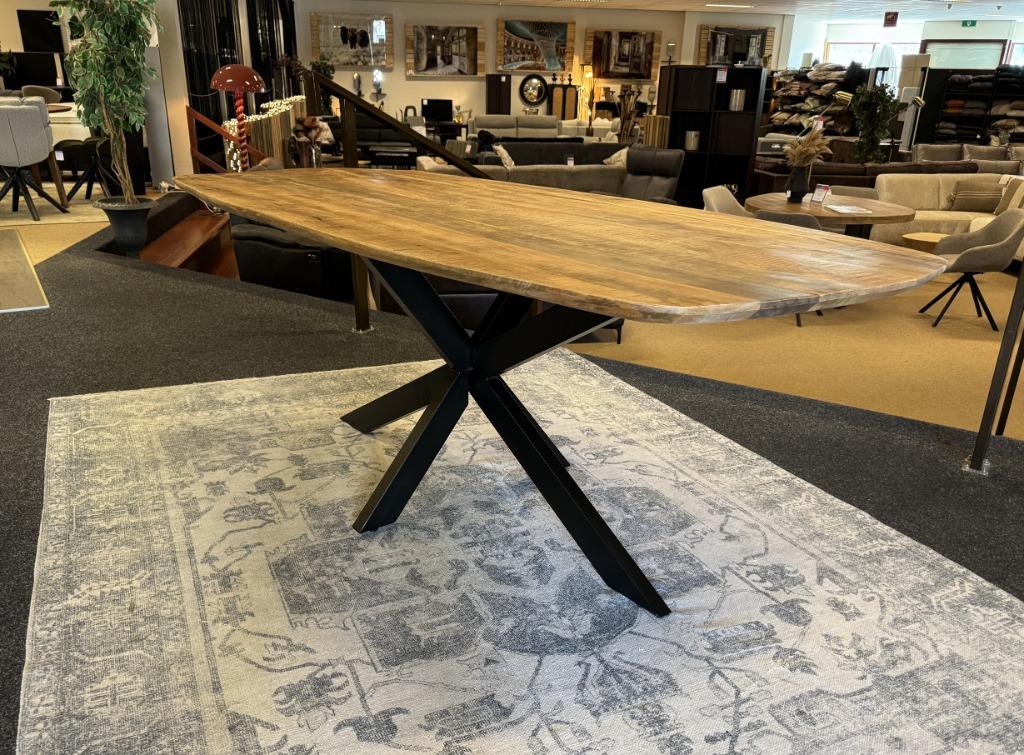 Eettafel Deens ovaal Mango 200cm Direct/Leverbaar E-2237, Overige houtsoorten, Nieuw, Mwonenenslapen@ziggo.nl, 150 tot 200 cm
