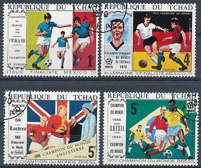 Tsjaad 1970 M309-312 gest., Ophalen of Verzenden, Overige landen, Gestempeld