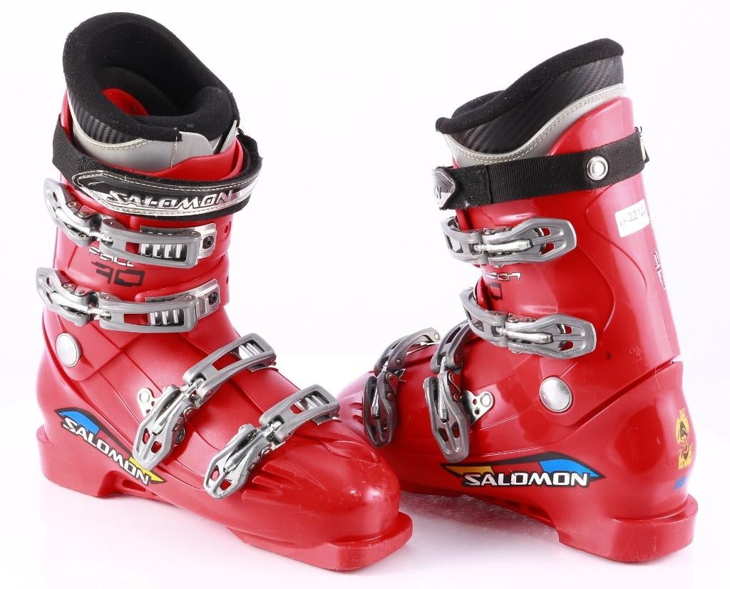 39 40 EU kinder skischoenen SALOMON FALCON 70, red, Sport en Fitness, Skiën en Langlaufen, 160 tot 180 cm, Gebruikt, Schoenen