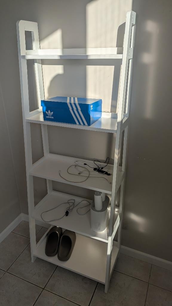 Jysk - Wandrek HERNING 5 schappen wit, Ophalen, Overige materialen, Zo goed als nieuw, Minder dan 150 cm