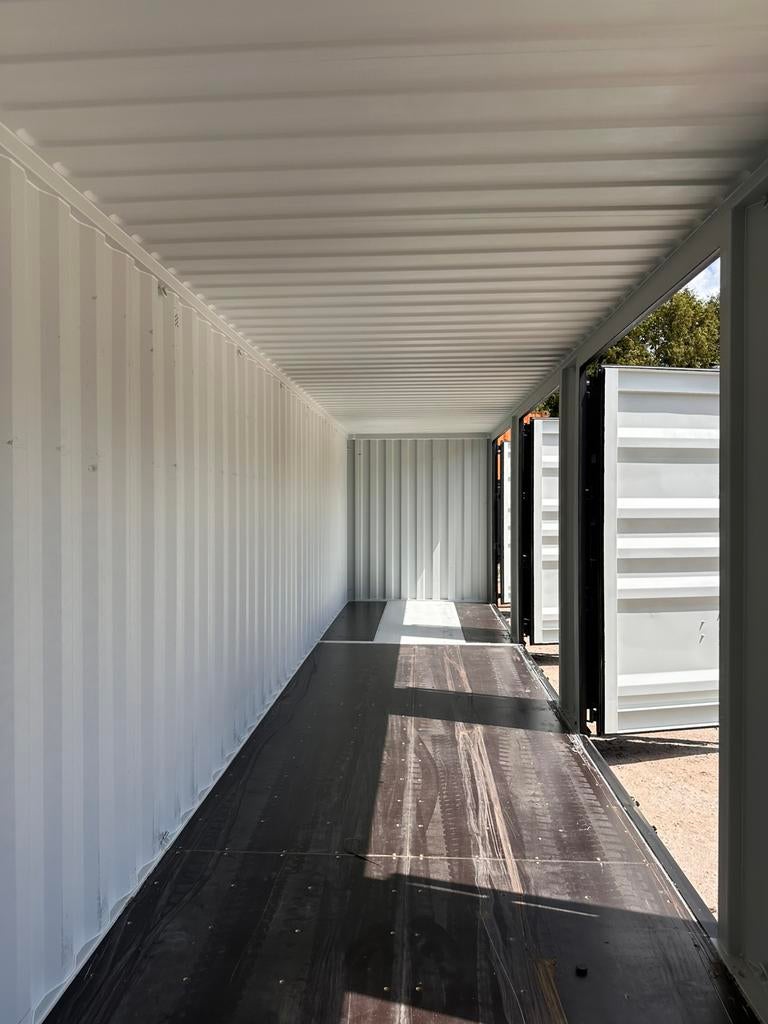 Nieuwe 40 ft high cube zwart met 4 zijdeuren, Ophalen of Verzenden