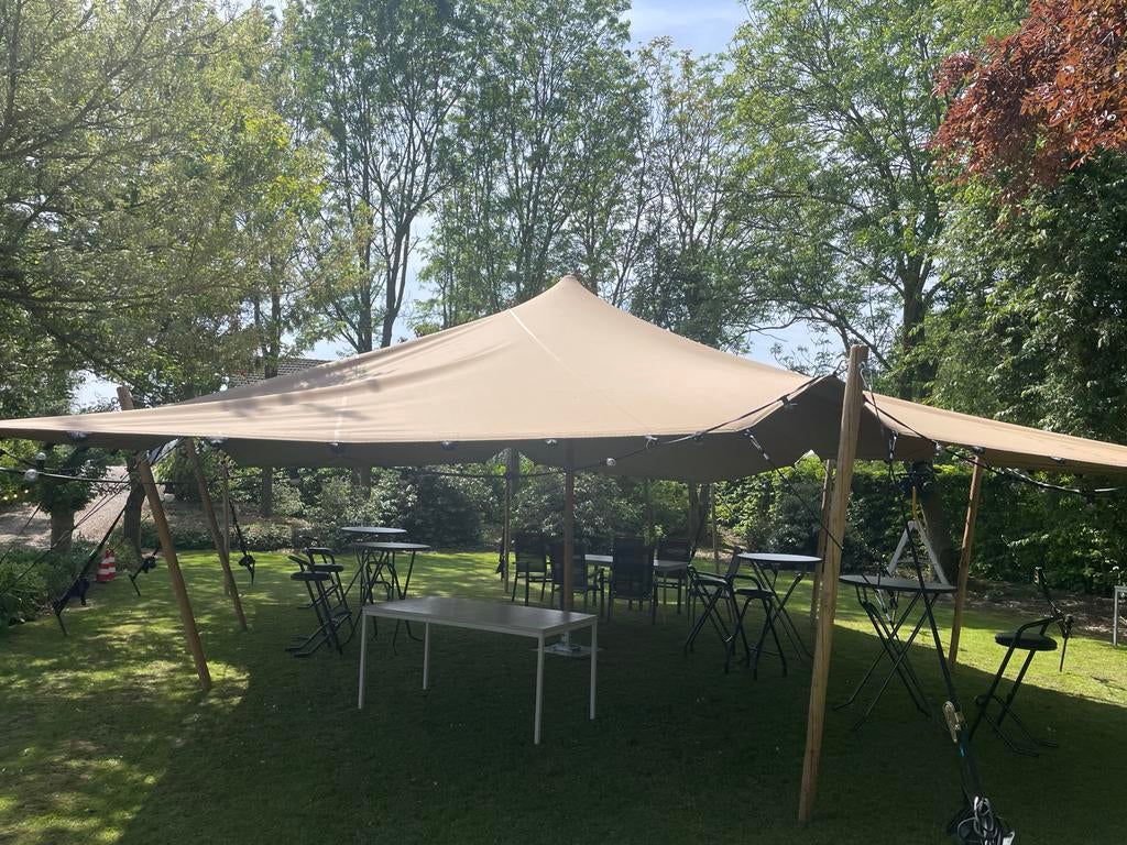 Te huur stretchtent, Tuin en Terras, Partytenten, Gebruikt, Opvouwbaar, Partytent, 6 meter of meer