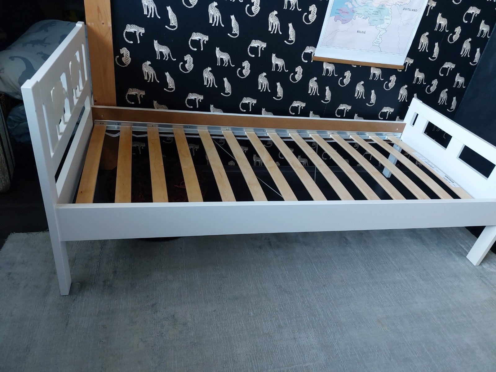 kinderbed Ikea Luroy met matras, Ophalen, Gebruikt, 70 tot 85 cm, 140 tot 160 cm