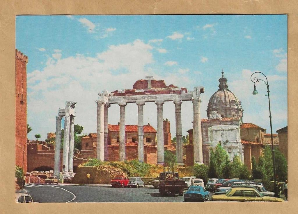 Ansichtkaart. Italië. Rome. Tempio di Saturno, Ophalen of Verzenden, 1980 tot heden, Ongelopen, Cultuur en Media