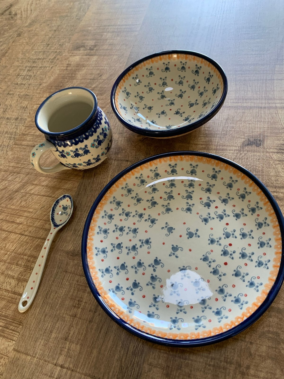 Bunzlau Castle Servies Set - Muisjes Patroon, Overige merken, Keramiek, Landelijk/Boerenbont, Nieuw