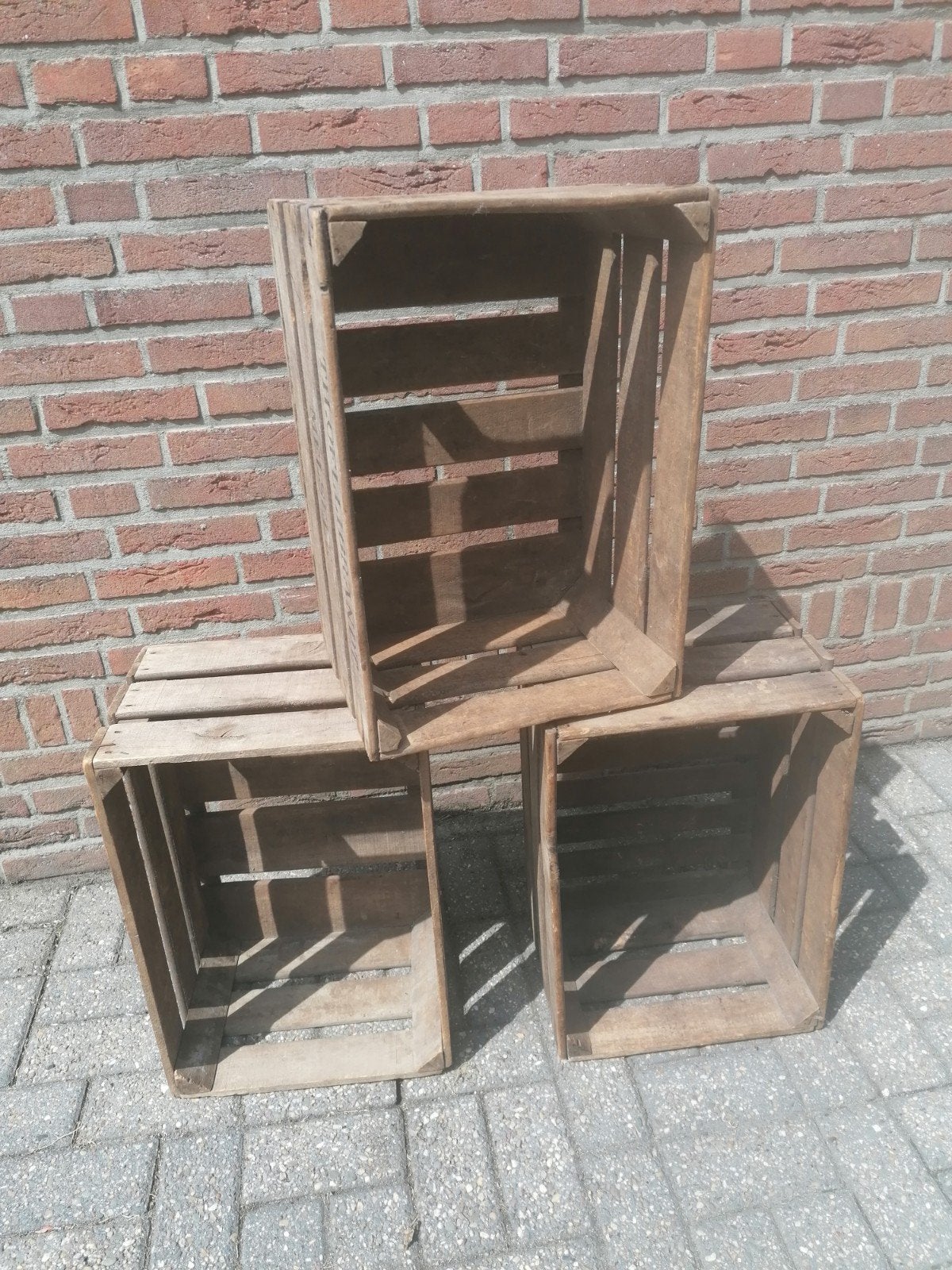 Set van 3 houten kisten - decoratief en praktisch, Ophalen, Gebruikt, 40 tot 60 cm, 50 tot 75 cm