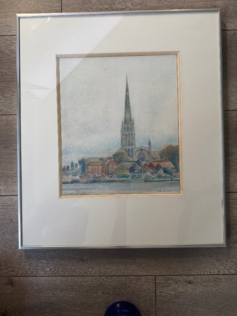 Foppe Damave Aquarel (Bristol), Ingelijst, 47 cm, Ophalen of Verzenden, 55 cm