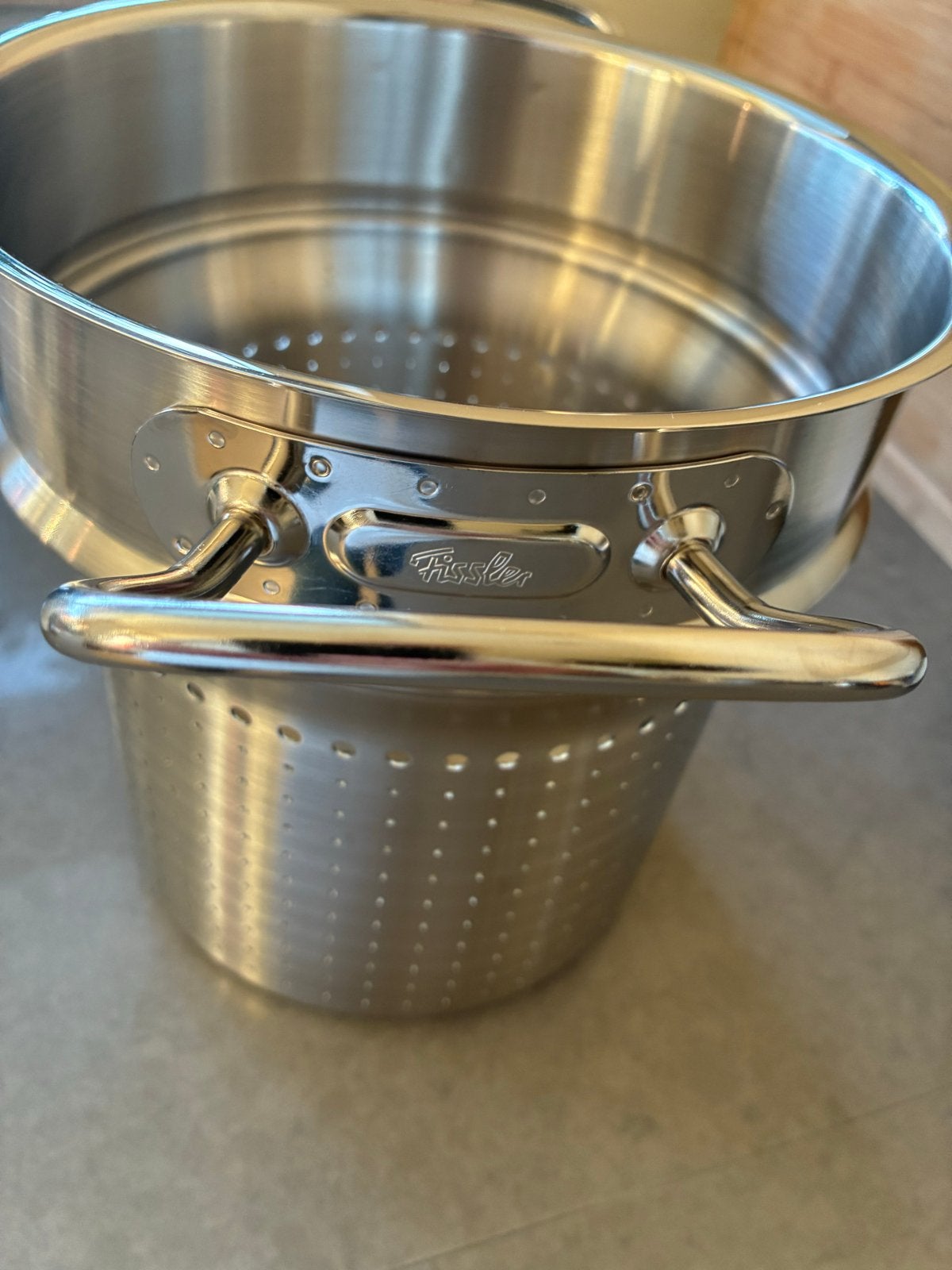 Fissler RVS Pasta-inzet - Zo goed als nieuw, Overige typen, Ophalen of Verzenden, Zo goed als nieuw, Fissler