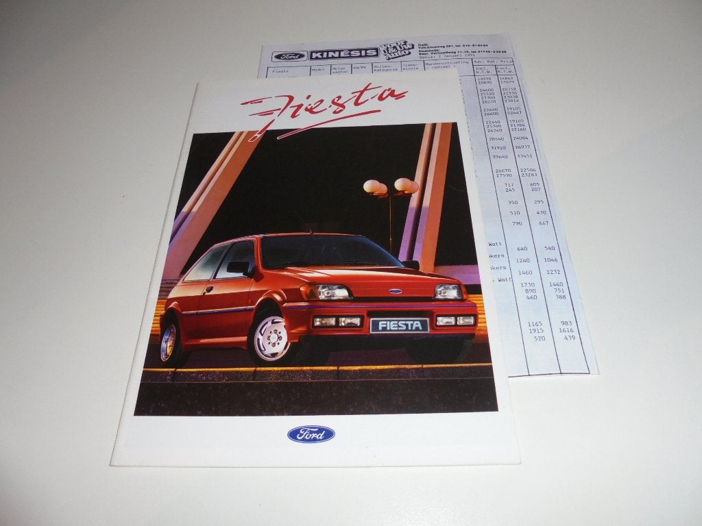 brochure Ford Fiesta modellen 1991, Ophalen of Verzenden, Nieuw, Ford