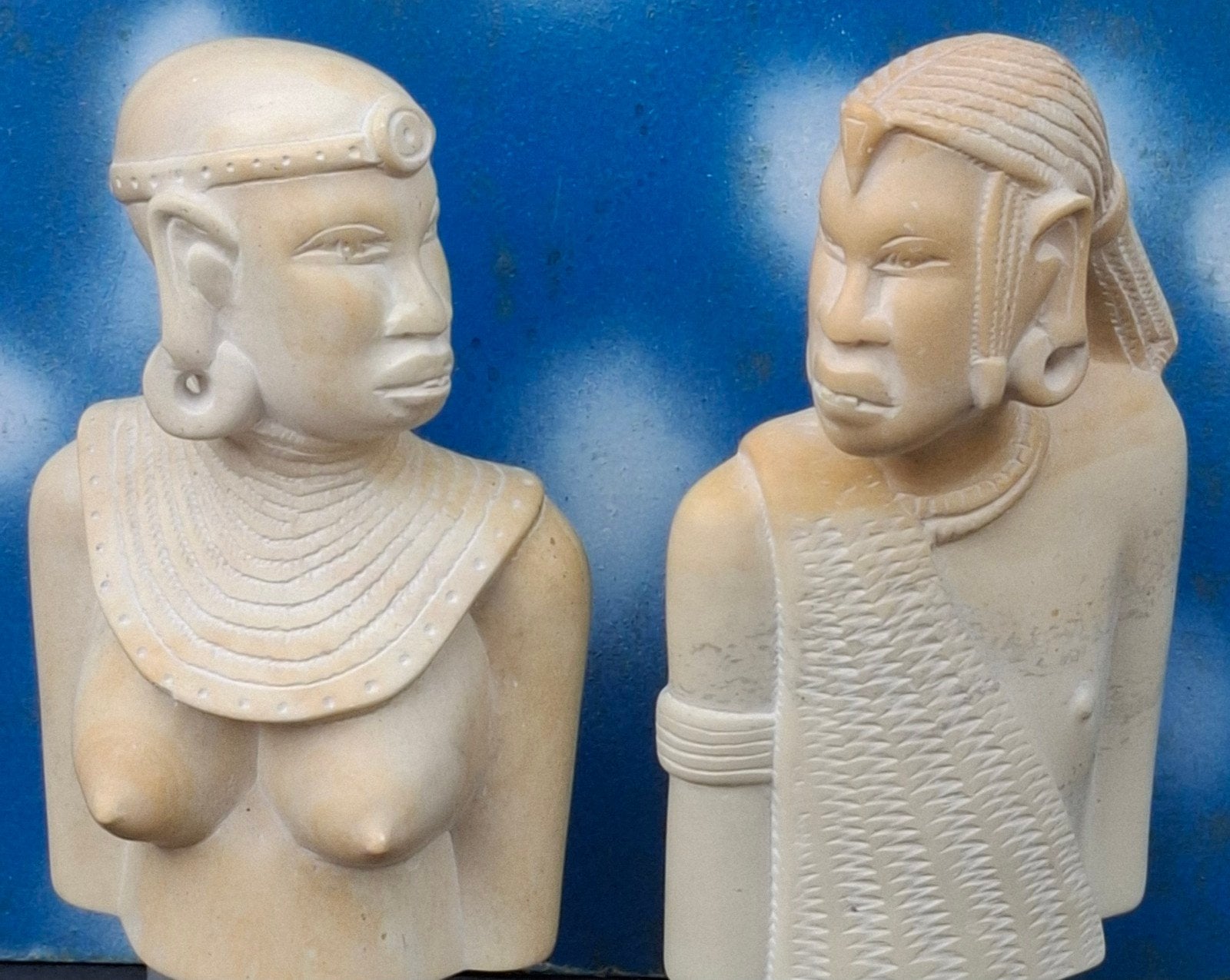 Borstbeeld. Afrika.  Marmer.  Ca 1900. 20 cm., Antiek en Kunst, Ophalen