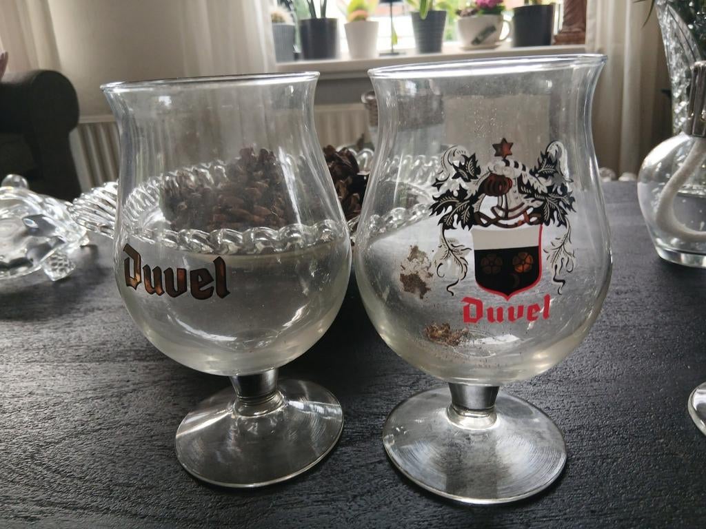 Set van 2 Duvel bierglazen - Vintage, Ophalen of Verzenden