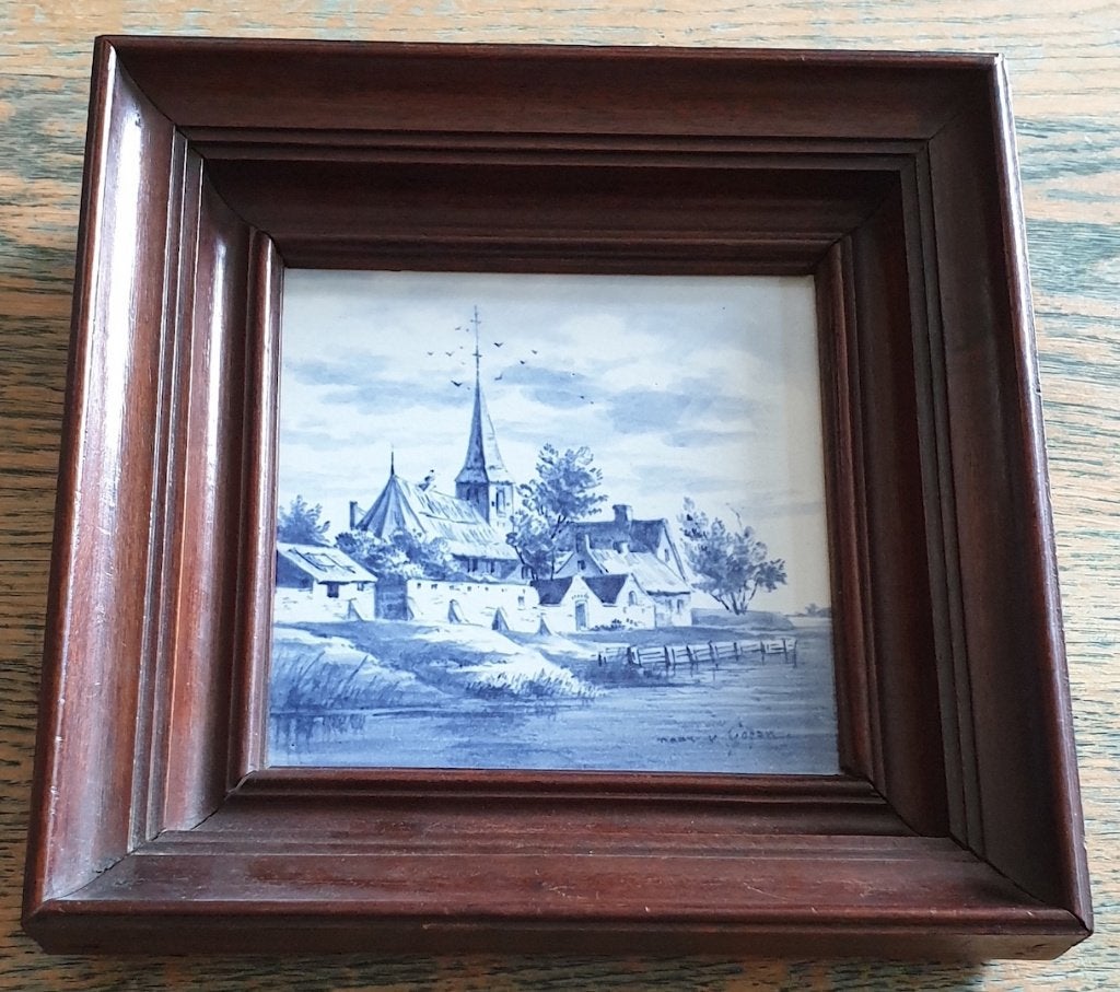 Landschap Hendrik Christiaan Bottelier,Porceleyne fles., Antiek en Kunst, Antiek | Wandborden en Tegels, Ophalen of Verzenden