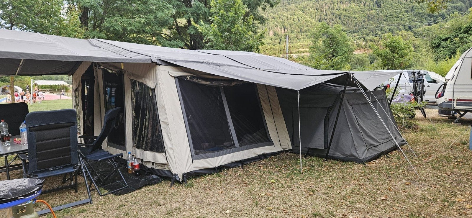 Campooz lazy jack Camping variant met luifel 2020 met extras, Caravans en Kamperen, Ophalen, Tot en met 4