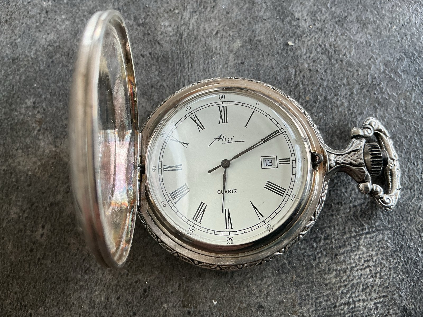 Zakhorloge met boer, ploeg en paarden - 4,8 cm, Overige merken, Overige materialen, Zakhorloge, Verzenden