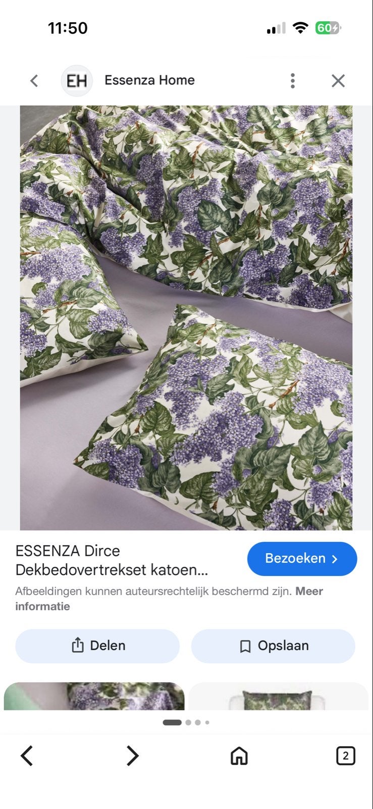 Essenza Dirce Katoenen Dekbedovertrekset - Lila Bloemen, Huis en Inrichting, Ophalen, Paars, Dekbedovertrek, Nieuw