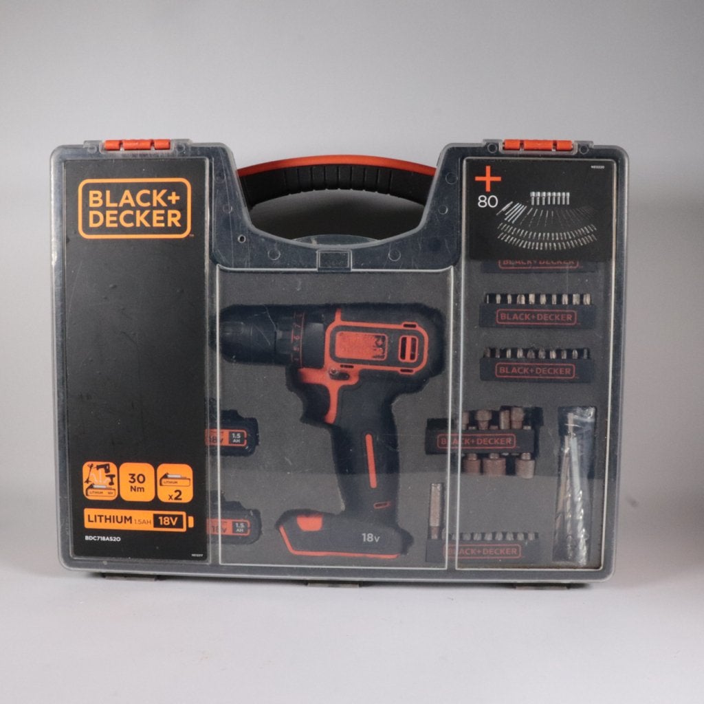Black + Decker BDC718AS20 Accu Boormachine Set - Nette Staat, Black en Decker, Gebruikt, Support@blackendecker.com, 701 E. Joppa Road
Towson, MD 21286
USA