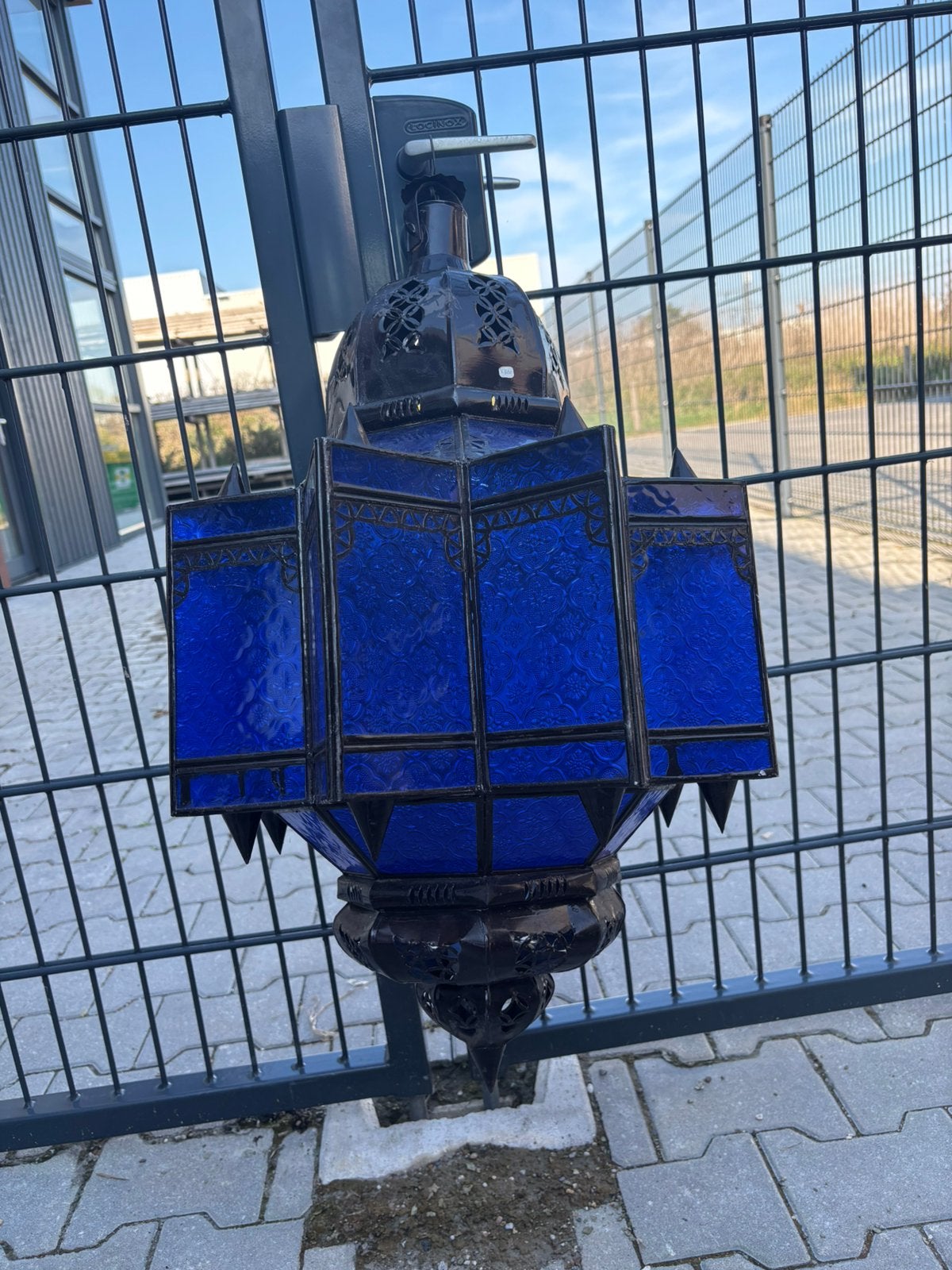 Grote Marokkaanse lamp / lantaarn – glas – handgemaakt, Ophalen of Verzenden, Gebruikt, Glas, Bohemian