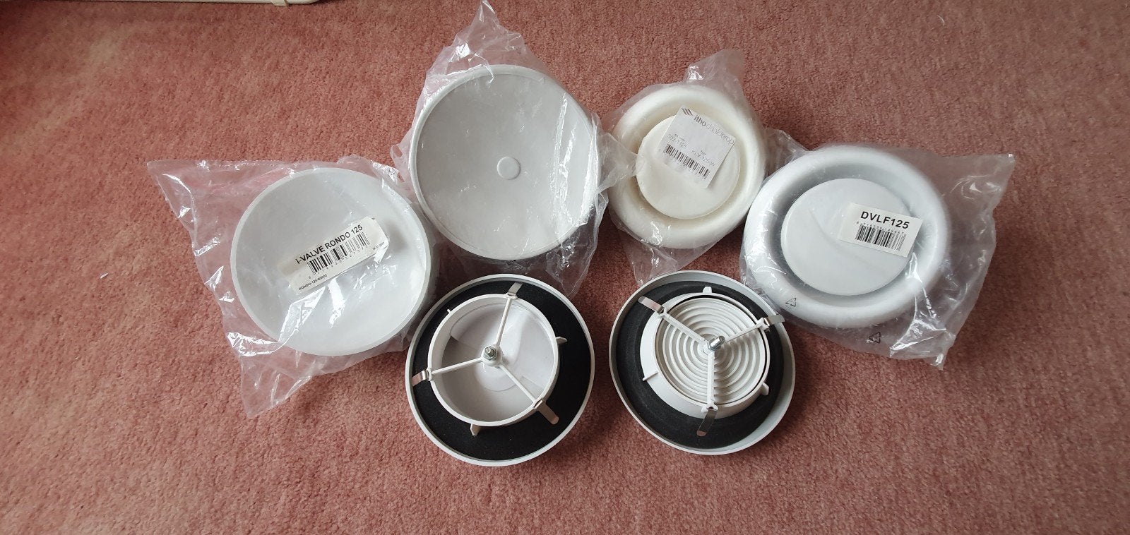6 ventielen 125mm voor afzuiging en ventilatie., Ophalen of Verzenden