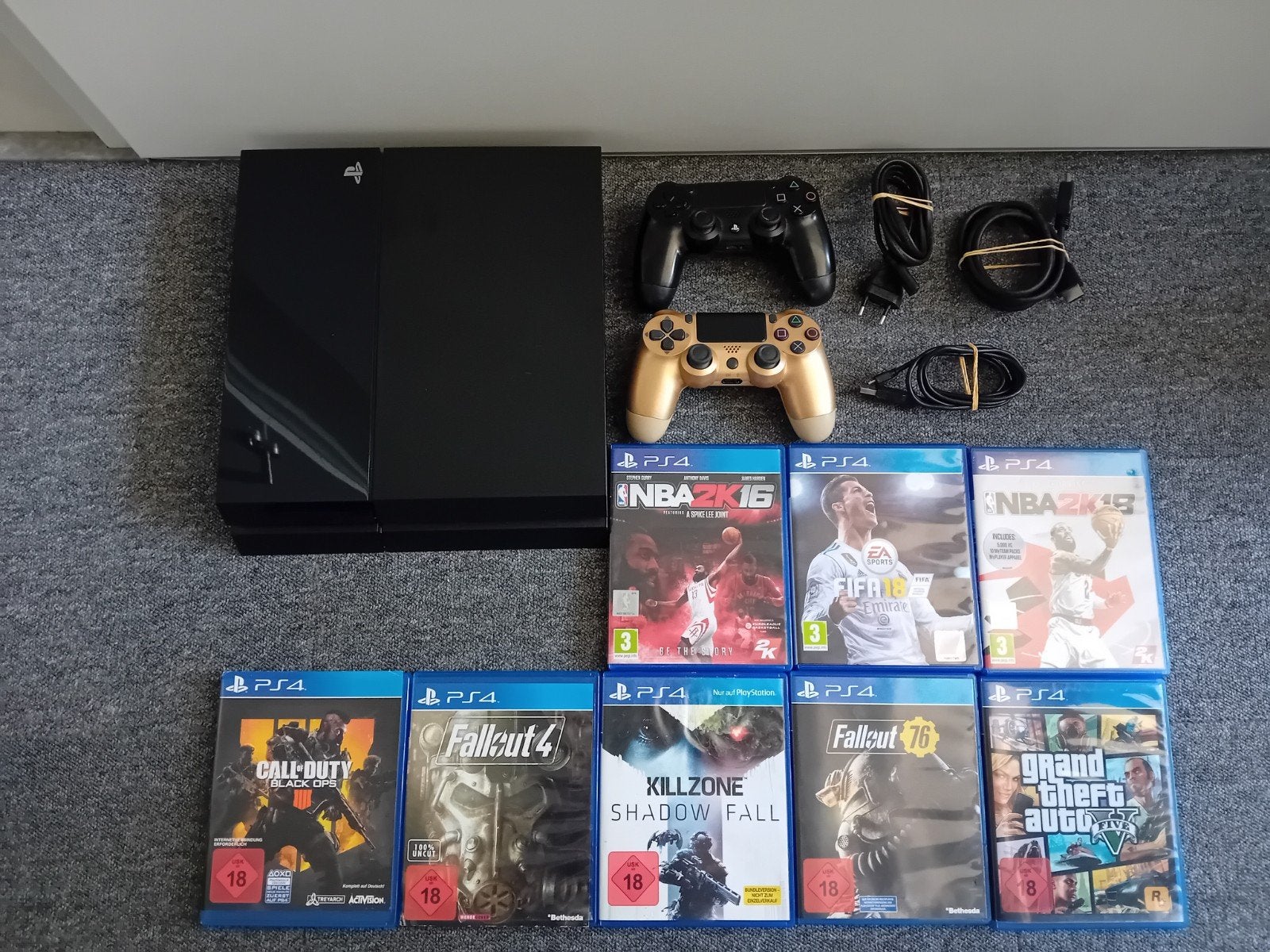 Playstation 4 met 2 controllers en 8 spellen, ., Met 2 controllers, Sony Playstation, Ophalen of Verzenden