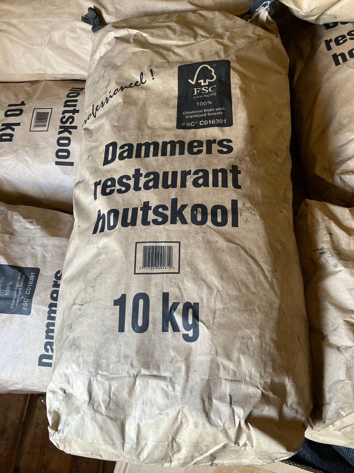 Dammers houtkool 10 kg en quebracho 15 kg, Ophalen, Nieuw