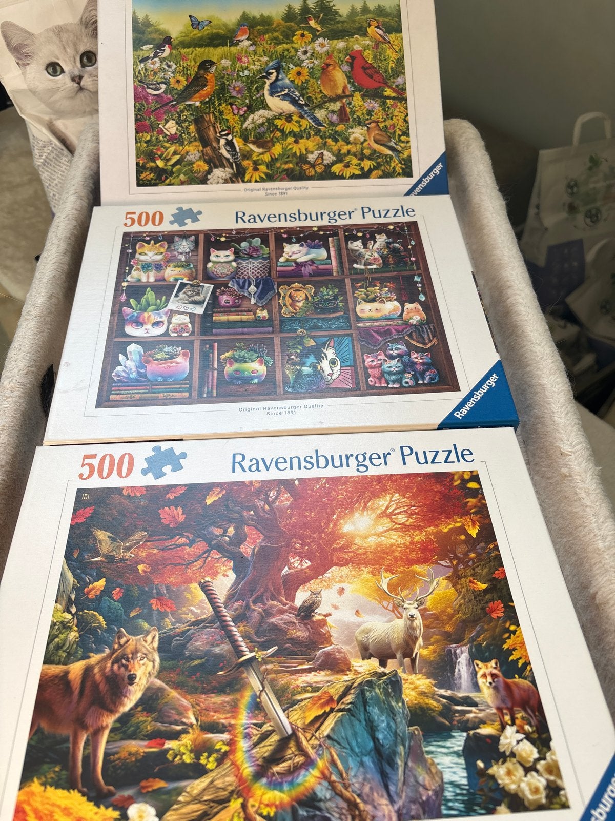 3 Ravensburger Legpuzzels van 500 stukjes - Zo goed als nieu, Ophalen of Verzenden, 500 t/m 1500 stukjes, Zo goed als nieuw, Legpuzzel