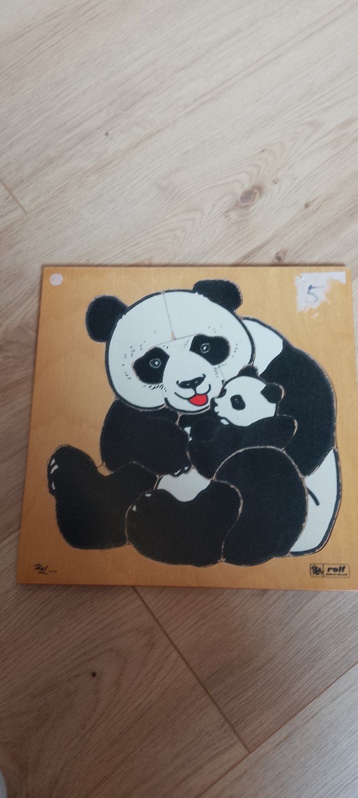 Vintage houten Panda Puzzel voor Kinderen - Rolf, Kinderen en Baby's, Ophalen, 2 tot 4 jaar, Gebruikt, Van hout