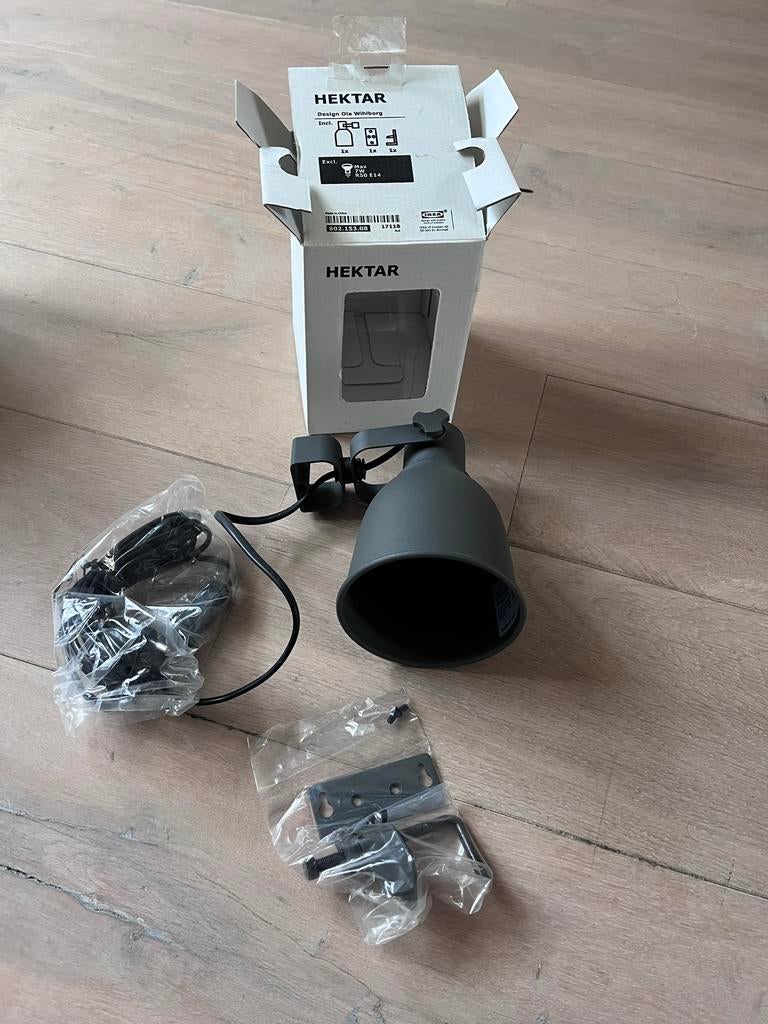 IKEA Hektar Spot/Wandlamp - Donkergrijs E14, Minder dan 30 watt, Overige typen, E14 (klein), Nieuw