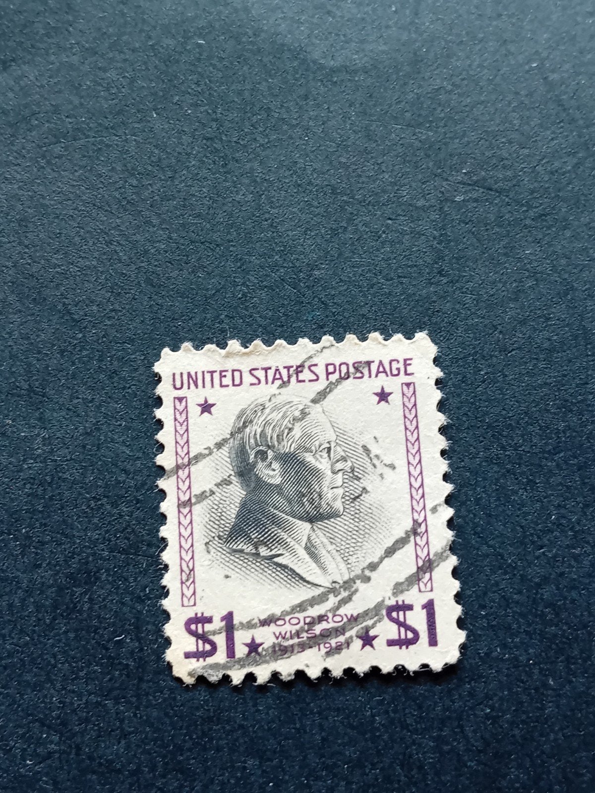 Zegel Verenigde Staten Woodrow Wilson $1, Ophalen of Verzenden, 1920 tot 1940, Gelopen, Buiten Europa