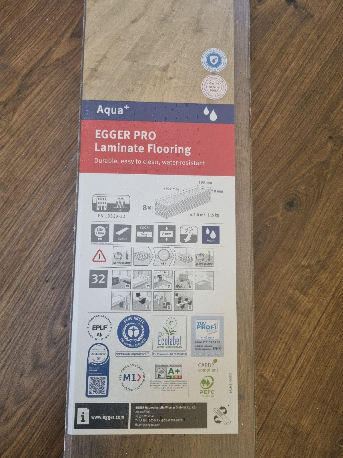 Egger Pro Laminaat Vloer - Aqua+ Waterbestendig, Ophalen, 50 tot 150 cm, Nieuw, Minder dan 5 m²