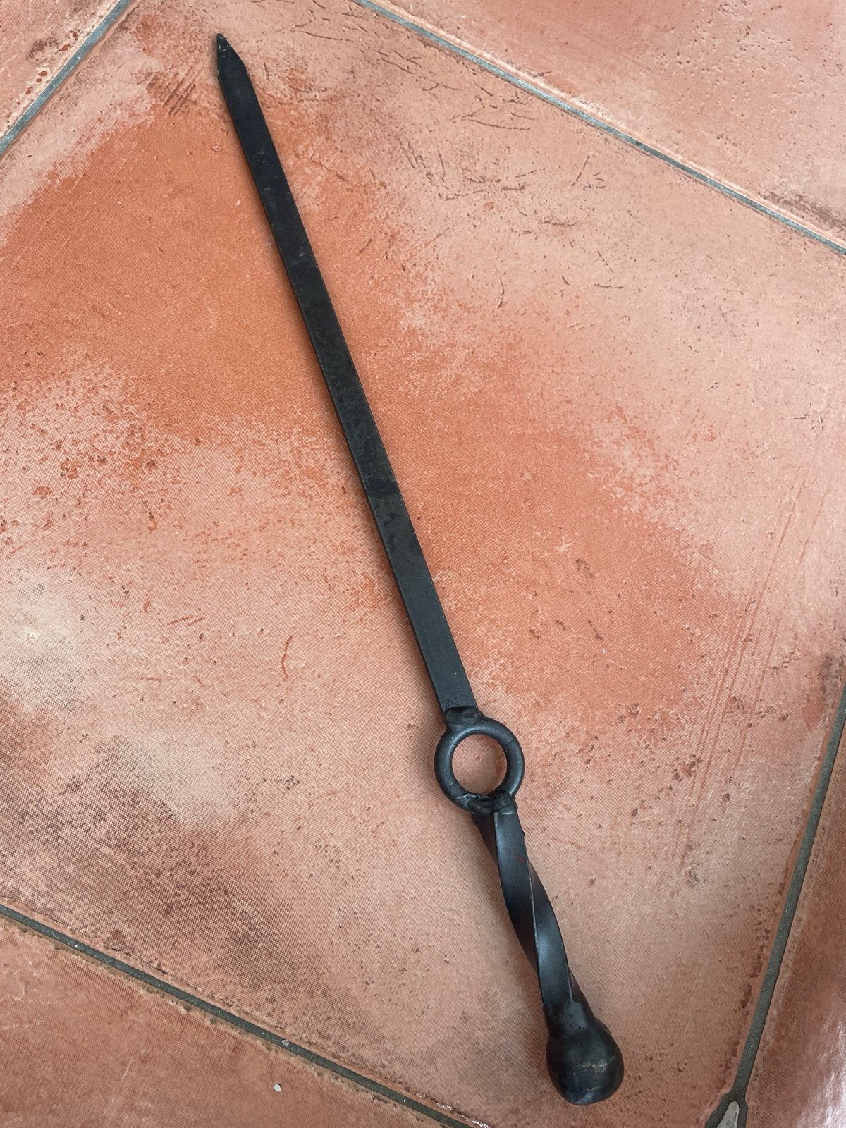 Handgesmede IJzeren Barbecuespies - 49 cm, Ophalen of Verzenden, Zo goed als nieuw