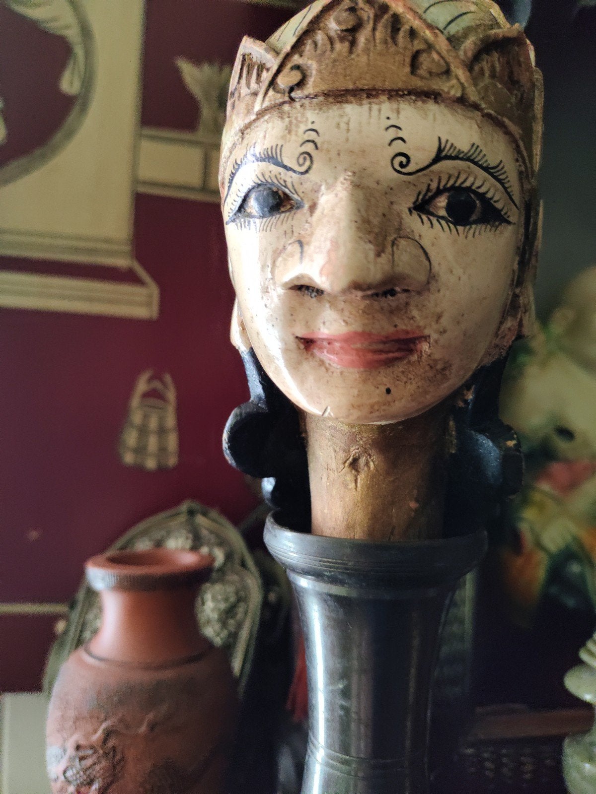 Indonesië Vintage handwerk met vogel, Ophalen of Verzenden