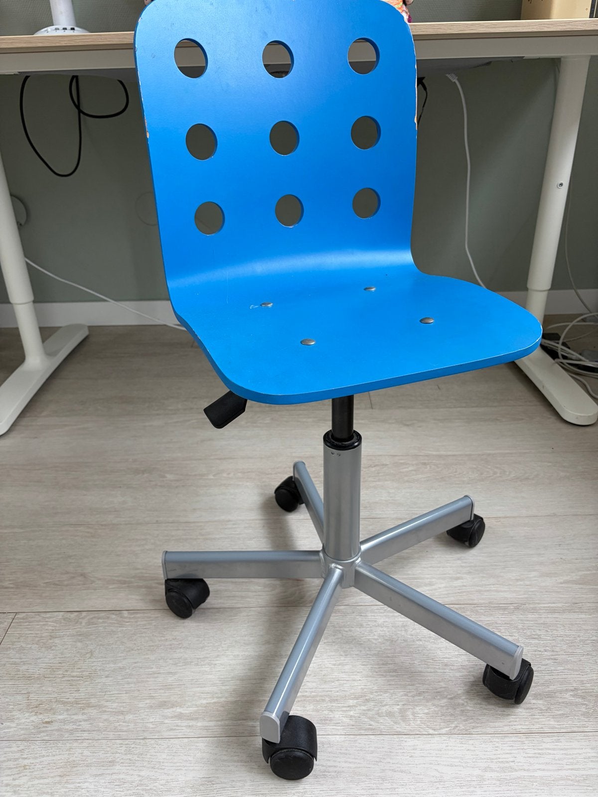 Ikea Jules bureaustoel - Blauw, Huis en Inrichting, Ophalen of Verzenden, Gebruikt, Blauw, Bureaustoel
