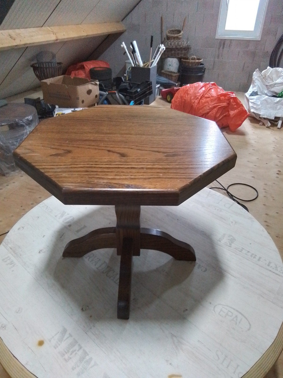 Vintage bijzettafeltje., Huis en Inrichting, Ophalen, Overige vormen, Hout, Minder dan 55 cm