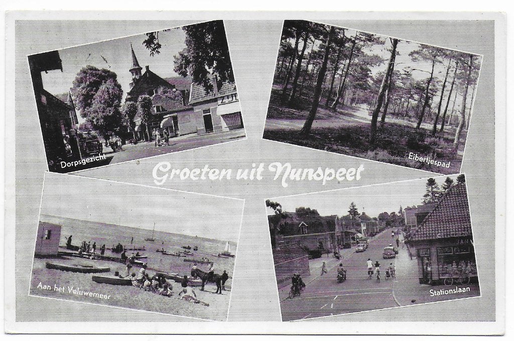 Nunspeet ansichtkaart ( B7209 ) uit 1962, Ophalen of Verzenden, 1960 tot 1980, Gelopen, Gelderland