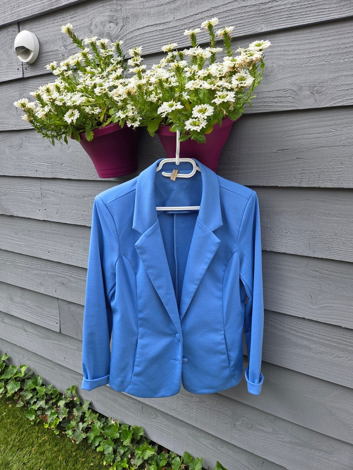 Soyaconcept blauwe blazer  , maat L €13, Kleding | Dames, Jasjes, Kostuums en Pakken, Blauw, Maat 42/44 (L), Ophalen of Verzenden