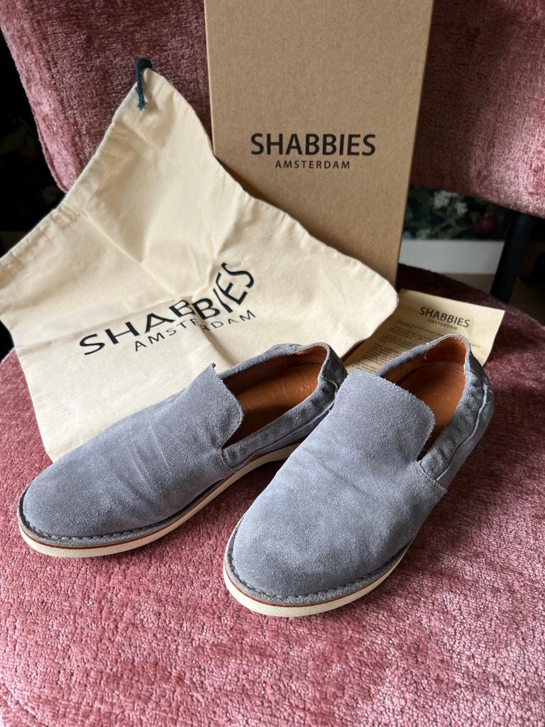 Denim instappers SHABBIES 37, Shabbies Amsterdam, Blauw, Instappers, Ophalen of Verzenden