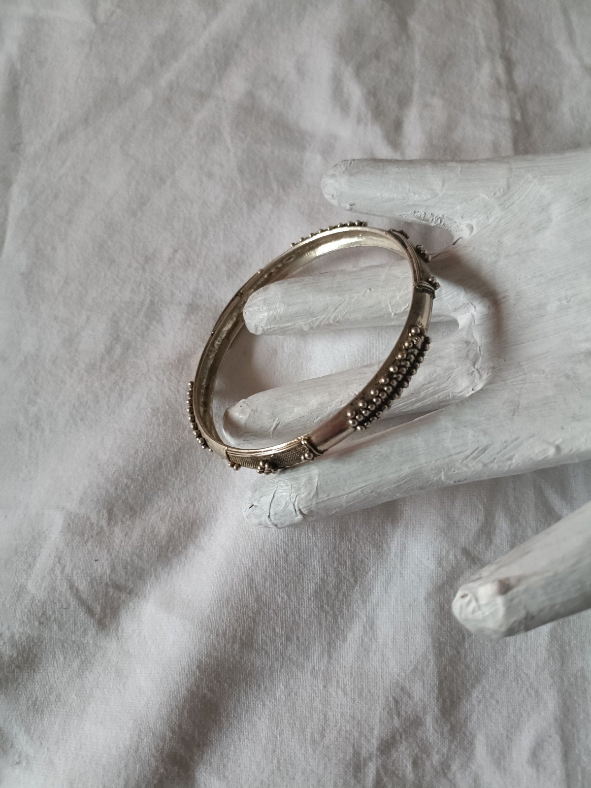Vintage Tribal Zilveren Armband uit Uttar Pradesh, Jaren '50, Ophalen of Verzenden, Gebruikt, Zilver, Zilver