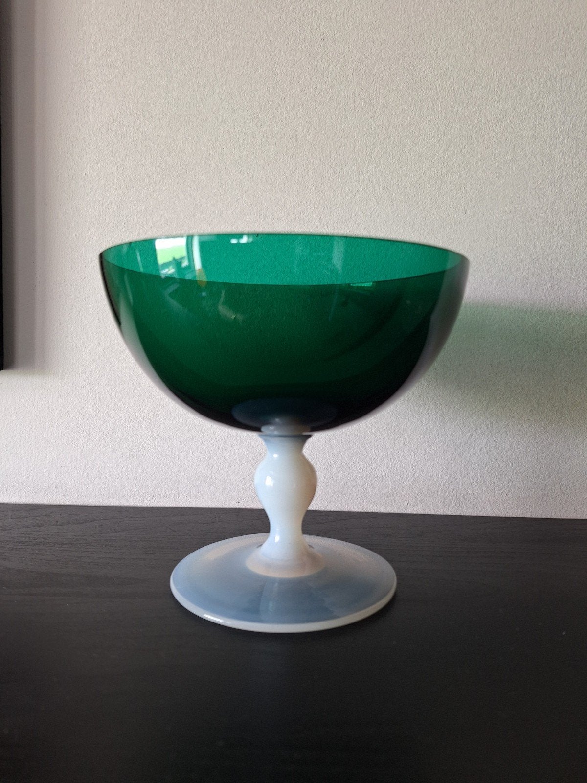 Vintage schaal  opaline voet, Ophalen of Verzenden