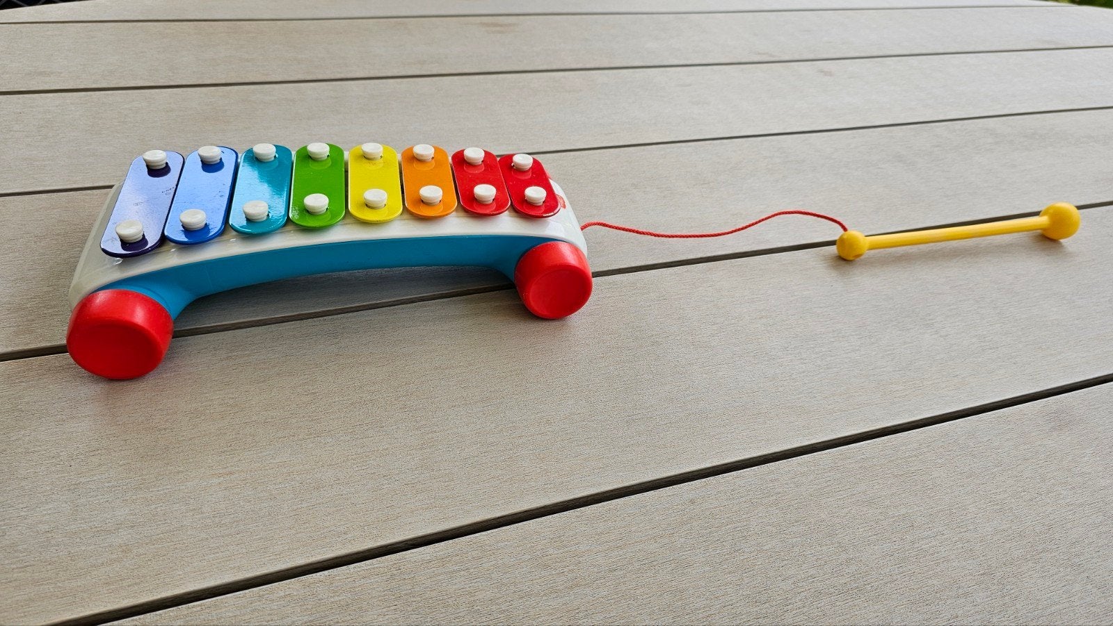 Fisher-Price Xylofoon met wieltjes, Ophalen of Verzenden, Gebruikt, Overige typen, Met wieltjes