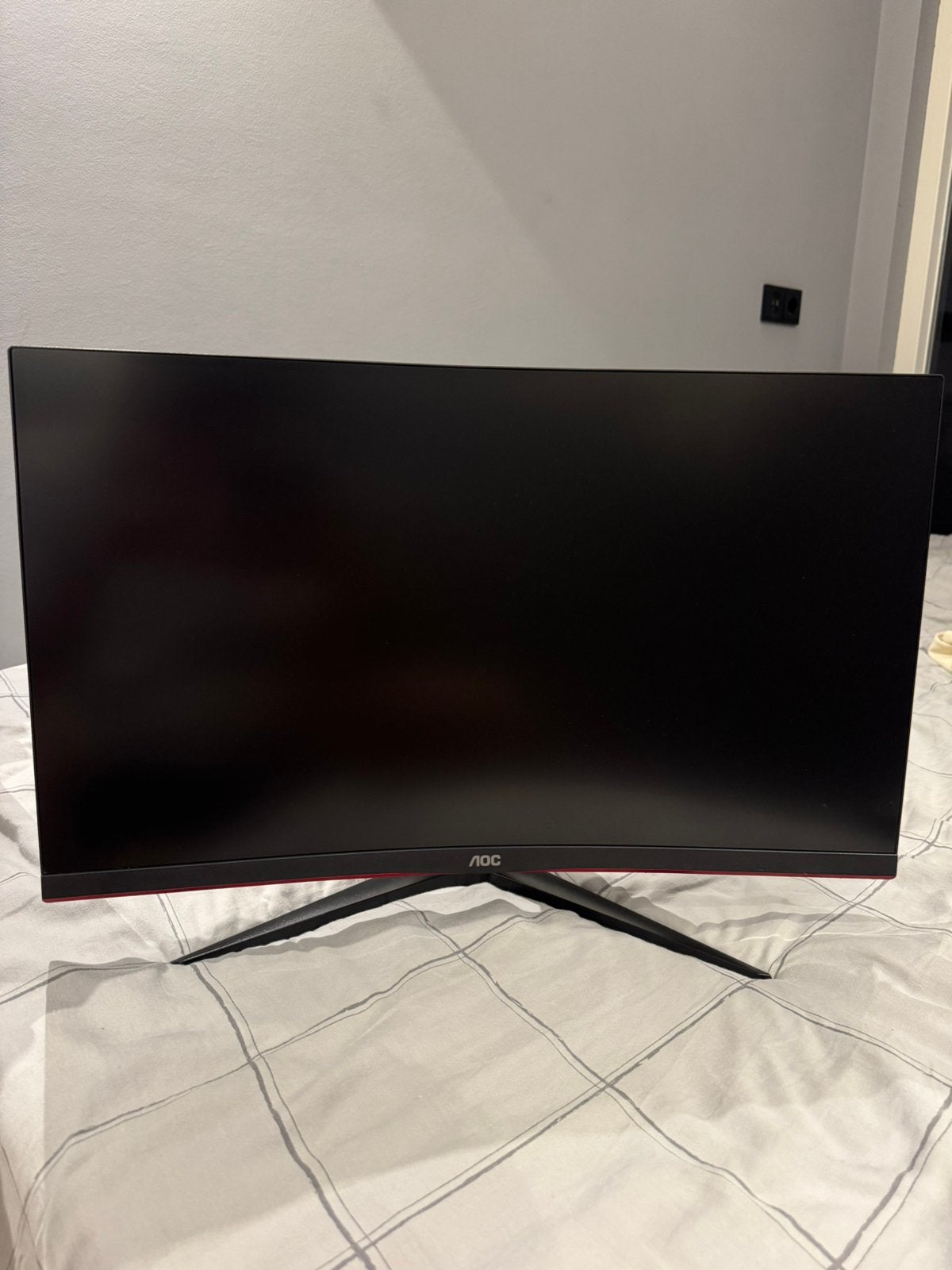AOC Q27G2U/BK 27” 1440p 144Hz gaming monitor, Computers en Software, IPS, 101 t/m 150 Hz, Curved, Zo goed als nieuw