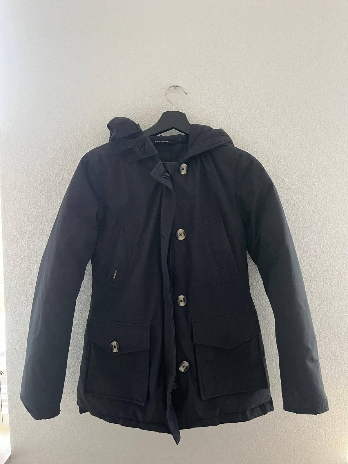 Airforce winterjas zwart maat 14Y (valt als XS/S), Ophalen of Verzenden, Zo goed als nieuw, Maat 34 (XS) of kleiner, Blauw
