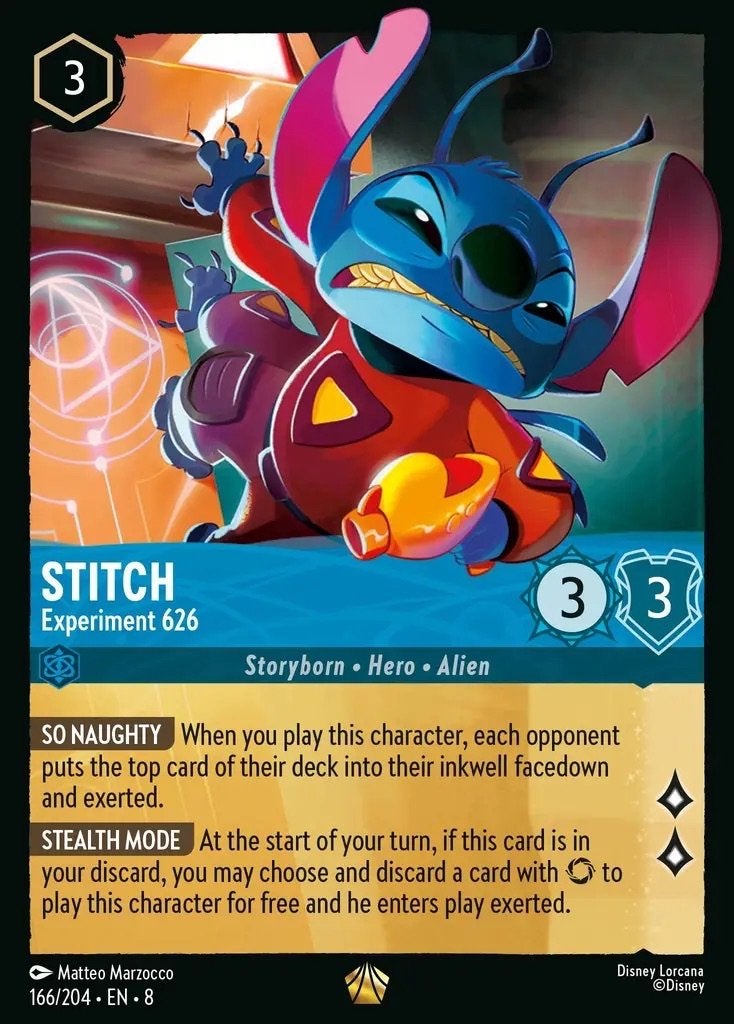 Disney Lorcana - Reign of Jafar - 166 - Stitch - Experiment, Ophalen of Verzenden, Nieuw, Losse kaart