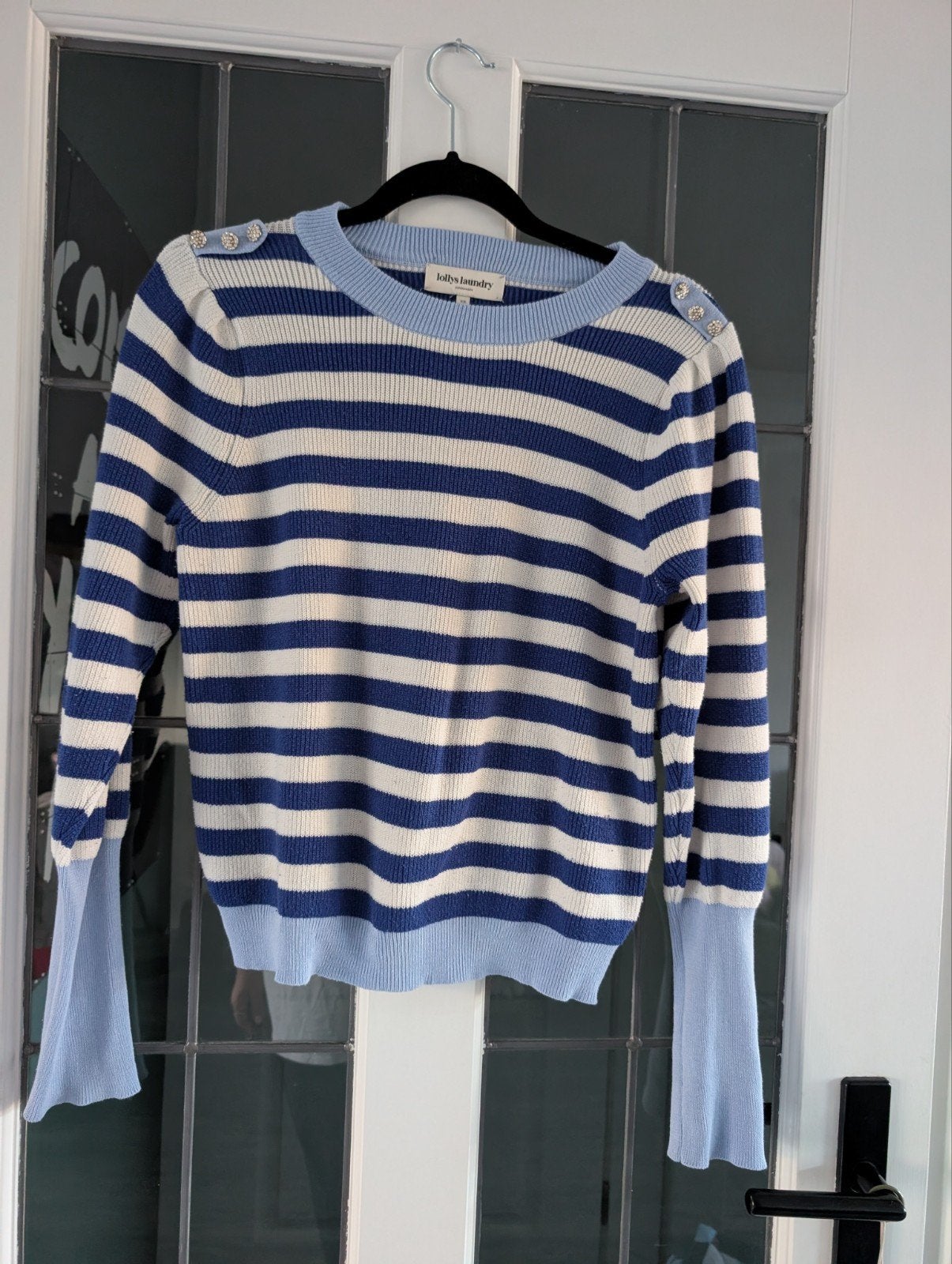 Lollys Laundry Sarah gestreepte trui met knopen XS, Blauw, Ophalen of Verzenden, Zo goed als nieuw, Maat 34 (XS) of kleiner