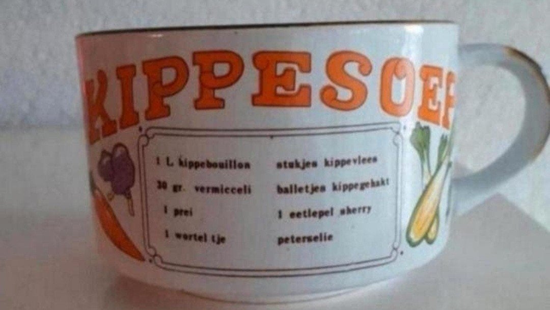 Retro Soepkom Kippesoep, Ophalen of Verzenden, Zo goed als nieuw, Overige stijlen, Kom(men)